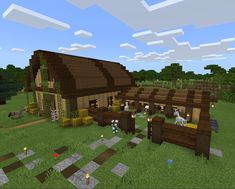 an image of a farm house in minecraft