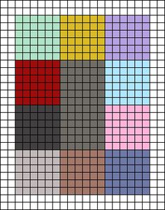 a cross stitch pattern with squares in different colors