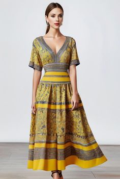 size curve dresses printed temperament slim midi dress 114733 Bohemian Midi Dress For Spring Workwear, Fitted Maxi Dress For Summer Workwear, Bohemian Midi Dress For Work, Mid-length Maxi Dress For Summer Workwear, Summer Maxi Dress For Workwear, Summer Floral Maxi Dress For Work, Yellow Midi Dress For Workwear In Summer, Yellow Midi Dress For Summer Workwear, Dresses Printed