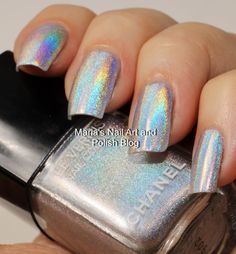 Chanel Holographic - Duo Platinum collection Discontinued Makeup, Nail Spot, Freehand Nail Art, Chanel Nail Polish, Chanel Nails, Elegant Nail Designs, Chanel Makeup, Nail Supplies