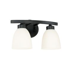 HomePlace Lighting Jameson 2 Light Vanity, Black/White - 114321MB-333 Capital Lighting Fixture, Black Vanity Light, Black Vanity, Capital Lighting, Glass Vanity, Transitional Bathroom Vanities, Light Vanity, Bathroom Light Fixtures, Bath Vanity Lighting