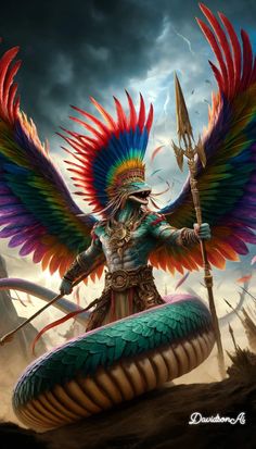 Aztec God Art, Fantasy Aztec, Aztec Monster Art, Mesoamerican Fantasy Art, Aztec God Quetzalcoatl, Cool Pipes, Mystery School, Aztec Warrior, Dragons Blood