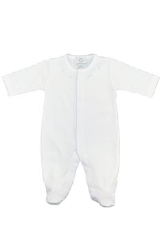 Made of the softest Pima cotton, our pajama is proper for every day wear. Perfectly coordinates with our Proper Layette collection Shop the matching layette pieces here to complete the look! Footie Pajama, Pima Cotton, Every Day, Pajamas, Rompers, How To Wear, Blue, White