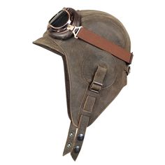 Discover this aviator hat made of genuine leather, antique brown color, for women and unisex, the timeless accessory for the adventurous woman that will turn heads!This aviator cap is made with genuine brown leather with an antique finish for a guaranteed timeless vintage look that will add style to your wardrobe.You will be very comfortable in spring, summer, and fall with its nylon lining and adjustable straps on the sides and at the back allowing you to attach the hat under the chin and upwar Aviator Costume, Driving Motorcycle, Leather Helmet, Aviator Cap, Pilot Helmet, Aviator Goggles, Steampunk Hat, Auto Retro, Aviator Hat