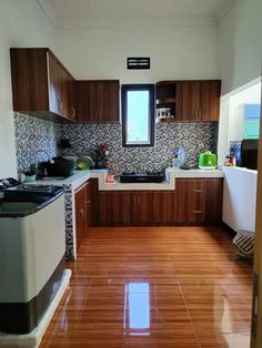 the kitchen is clean and ready for us to use in its new owner's home