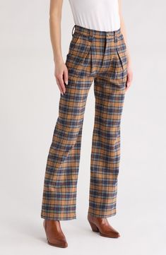 MOTHER The Pleated Maven Prep Pants | Nordstromrack Two Tone Pants, Delta Dawn, Mother Mother, Dream Closets, Concert Looks, Sweaters And Leggings, Pleated Pants, Plaid Pants, Hudson Jeans