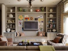 a living room filled with furniture and a flat screen tv mounted on a wall above a fireplace