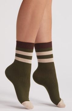 Stay comfortable in the cozy fit and easy stretch of these ultrasoft cotton-blend crew socks Cotton/polyester Hand wash, dry flat Imported Comfortable Cotton Socks For Fall, Trendy Soft Socks For Fall, Soft Trendy Socks For Fall, Casual Soft Knee-high Socks For Fall, Trendy Green Fall Socks, Casual Soft Socks For Fall, Soft Casual Socks For Fall, Casual Soft Green Socks, Casual Mid-calf Socks For Fall