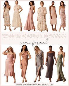 bridesmaid dresses with different styles and colors for the wedding guests to wear on their special day