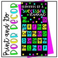 a poster with the words elements of a successful student and an image of colorful blocks