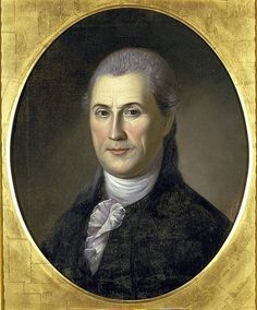 an old portrait of a man in a black suit