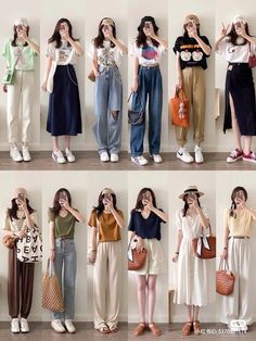 Korean Spring Outfits Women, Korean Clothes Summer, Uniqlo Women Outfit Petite, Japanese Clothing Style Summer, Korean Fashion For Summer, Korean Fashion Rainy Day, Summer In Seoul Outfit, Japanese Style Summer Outfit, Japan Outfit Spring Street Style