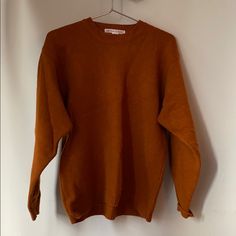 Beautiful Rust 100% Lambs Wool, Soft And Warm. I Worn It Oversized I’m A Size 2/4. But Could Obviously Fit Up To 8 Or So! No Stains Or Rips. Crew Neck. Love For Fall! Vintage! Oversized Knit Sweater, Fall Vintage, Oversized Knitted Sweaters, Colorful Sweaters, Knit Sweater, Knitted Sweaters, Scoop Neck, Rust, Sweaters For Women