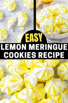 easy lemon meringue cookies recipe with text overlay