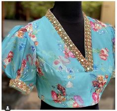 Organza Blouse Designs Latest, Organza Blouse Designs, Latest Blouse Styles, Designer Blouse Ideas, Blouse Designed, Printed Organza, Blouse Ideas, Saree Blouse Neck Designs