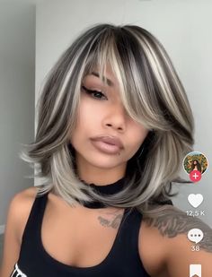 Ash Blonde On Dark Hair, Blonde Balayage With Highlights, Bob Haircut With Highlights, Thick Blonde Highlights, Highlight Techniques, Blonde Highlights Ideas, Natural Blonde Highlights, Silver Hair Highlights, Caramel Brown Hair