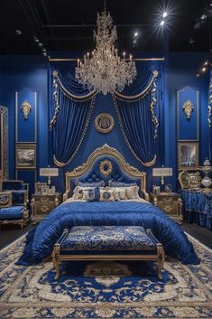 29 Romantic Moody Blue Bedroom Ideas with Soft Lighting