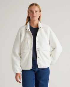 Sherpa Snap Front Jacket Teddy Jacket, Sherpa Jacket, Just Run, A Workout, Fall Jackets, Post Workout, Navy Color, Cozy Sweaters, Plastic Bottles