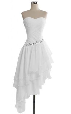 Shop Sweetheart Midi-length Asymmetrical Layered Chiffon Dress Online. Dorris Wedding offers tons of high quality collections at affordable prices. Free shipping Now! Full Figure Dress, Layered Chiffon Dress, Cute Prom Dresses, Dresses Elegant, Dresses For Teens, Looks Vintage, Fancy Dresses, Simple Dresses, Chiffon Dress