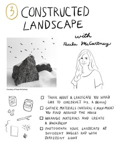 a poster with instructions on how to build a constructed landscape