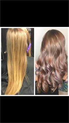 Balayage Using Four Formulas To Create A Violet Rose Gold - Hair Color - Modern Salon Balayage Hair Dark Black, Balayage Hair Lob, Balayage Hair Rose, Rose Gold Hair Brunette, Balayage Hair Blonde Short, Balayage Hair Copper, Rose Gold Blonde, Balayage Hair Ash, Rose Gold Balayage