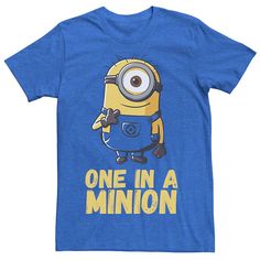 a blue shirt that says one in a minion