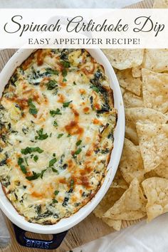 spinach artichoke dip is an easy appetizer recipe