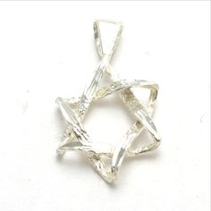 Sterling Silver Woven Jewish Star of David Pendant - JewelryJudaica