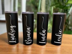 Personalized Matte Tumbler with Lid & Straw (20-ounce), Custom Tumbler Home & Garden B1ack By Design LLC Blue Tumbler, Matte Tumbler, Girls Trips, Gold Vinyl, Custom Tumbler, Rose Gold Pink, Bachelorette Party Favors, Tumblers With Lids, Black Vinyl