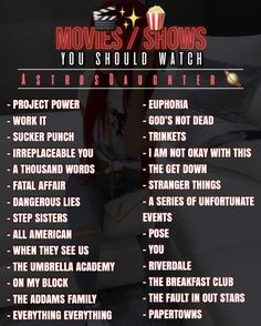 the movies / shows you should watch poster