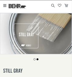 the website for behrr is displayed with an image of a paint can and brush