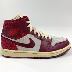 Women's Nike Air Jordan 1 Retro Mid Se Tiki Leaf Red / White Athletic Shoes. - Style # Dz2820-601 - Colorway: Team Red / University Red / Red - Sail Brand New, Never Worn. Shipped Without Original Box. Medium Width. 100% Genuine Us Seller & Family-Owned Business Red Lace-up Sneakers With Contrast Sole, Nike Red Lace-up Basketball Shoes, Red Nike Lace-up Basketball Shoes, Red Leather Basketball Shoes With Laces, Red Casual High-top Sneakers With Contrast Sole, Casual Red High-top Sneakers With Contrast Sole, Burgundy Sneakers With Contrast Sole And Round Toe, Red Lace-up Custom Sneakers With Boost Midsole, Red Lace-up Custom Sneakers For Streetwear