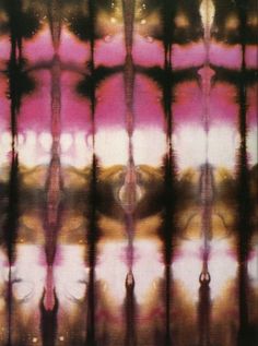 an abstract painting with pink and brown colors on the outside, in shades of purple