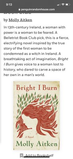 an article about the author's novel bright burn, written by mary aiken