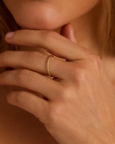 The 14k Gold Crew Helium Ring is perfect for adding a classic and cool touch to your ring stack. Whether you're dressing up for a special occasion or keeping it casual, this versatile helium ring instantly elevates any stack. With its fun design, it's sure to become a staple in your collection. Wear it stacked with your go-to gold bands or diamond rings. Crew Helium Ring in 14k Solid Gold, Women's Size 5 by gorjana Dainty 14k Gold Ring, Minimal Gold Ring, Turquoise Birthstone, Gorjana Jewelry, Minimal Gold, Ring Stack, 14k Gold Necklace, Gold Ring Stack, Solid Gold Rings