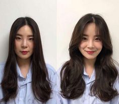 Korean Hairstyle Long, Square Face Hairstyles, Short Hair With Bangs, Asian Hair, Curtain Bangs, Grunge Hair