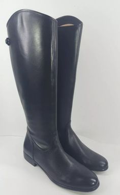 Ciao Bella Toni Black Leather Knee High Riding Boots Womens 6 M. New With Damaged Box. Possibly Tried On Or Handled In Store. Shoes Displayed On A Shelf Leather Upper Lightly Padded Lining Balance Man-Made Back Zip Heel Approximately 1" Casual Leather Knee-high Boots For Office, Leather Riding Boots With Closed Toe, Wide Calf Leather Riding Boots, Black Medium Width Walking Boots, Medium Width Leather Riding Boots, Black Riding Boots Medium Width, Black Wide Calf Knee-high Boots For Riding, Black Knee-high Boots With Round Toe For Riding, Classic Leather Knee-high Boots With Buckle Closure