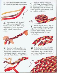 instructions on how to tie a braid for the headbands and other things that are in