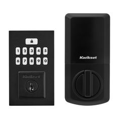 This single cylinder deadbolt can be locked or unlocked by using the keypad or key from the outside as well as the turn button from the inside. The rich tones of Matte Black add the finishing touch to this product. The Matte Black finish provides a rich and warm complement to the product’s style. Kwikset 260 SmartCode Matte Black Electronic Deadbolt Smartkey with Keypad | 992600-006 Door Handle With Lock, Biometric Lock, Electronic Lock, Smart Lock, Keyless Entry, Door Locks, Programming, Everyday Essentials Products, Matte Black