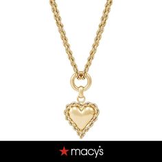 in stock Valentine's Day Yellow Gold Box Chain Necklace, Rope Frame, Puffed Heart, Gold Pendant Necklace, Rope Chain, 10k Gold, Heart Charm, Gold Pendant, Necklace Set