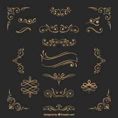 an ornate set of calligraphics in white on a black background with the words,