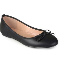 Free shipping on orders over $89. Shop JOURNEE Vika Bow Flat at Nordstromrack.com. Express your feminine style in modern flats by Journee Collection. Stylish Flat Shoes, Casual Ballet Flats, Women's Ballet Flats, Only Shoes, Leather Bows, Journee Collection, Feminine Style