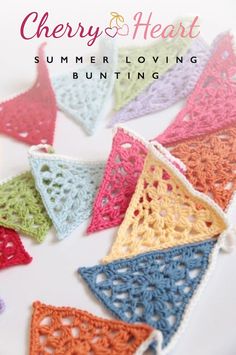 crochet and heart summer loving bunting is featured in the book cherry & heart