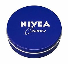 the nivea creme is blue with white writing on it