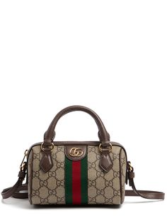 Height: 10cm Width: 16.5cm Depth: 9cm. Strap drop: 54cm. Handle drop: 4.5cm. Detachable adjustable strap. Double top handles. Zip closure. Beige and ebony GG Supreme canvas . Brown leather trim . Gold-toned hardware . Green and red Web . Double G . Fits up to: iPhone Pro, Airpods, small wallet, and lipstick Internal keychain hook . Cotton linen lining Gucci Super Mini Bag, Gucci Green Bag, Gucci Super Mini, Gucci Mini Bag, Keychain Hook, Gucci Mini, Red Web, Gucci Ophidia, Iphone Pro