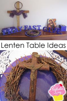 Lenten Decorations For Church, Lent Altar Decorations, Home Altar Ideas, Lent Decor, Lent Decorations