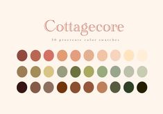 the cover of cottage core's book, 30 procreate color swatches