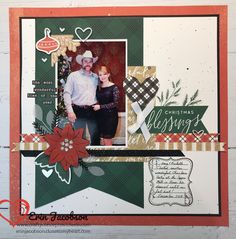 a christmas card with an image of a man and woman