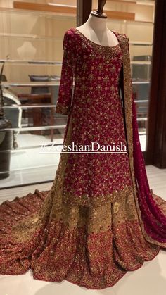 Red Bridal Gharara, Bridal Gharara Pakistani, Farshi Gharara Pakistani, Bridal Dresses 2022