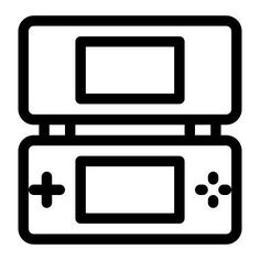 a black and white icon of a nintendo wii console